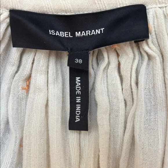 Isabel Marant Ivory Blouse with Matte Gold Sequin and Black Embroidery - Picture 8 of 11
